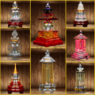 Crystal Sherita Crystal Glass Bottle Containment Sealed Transparent Manwan Five-wheel Tower Big White Tower Table Ornaments