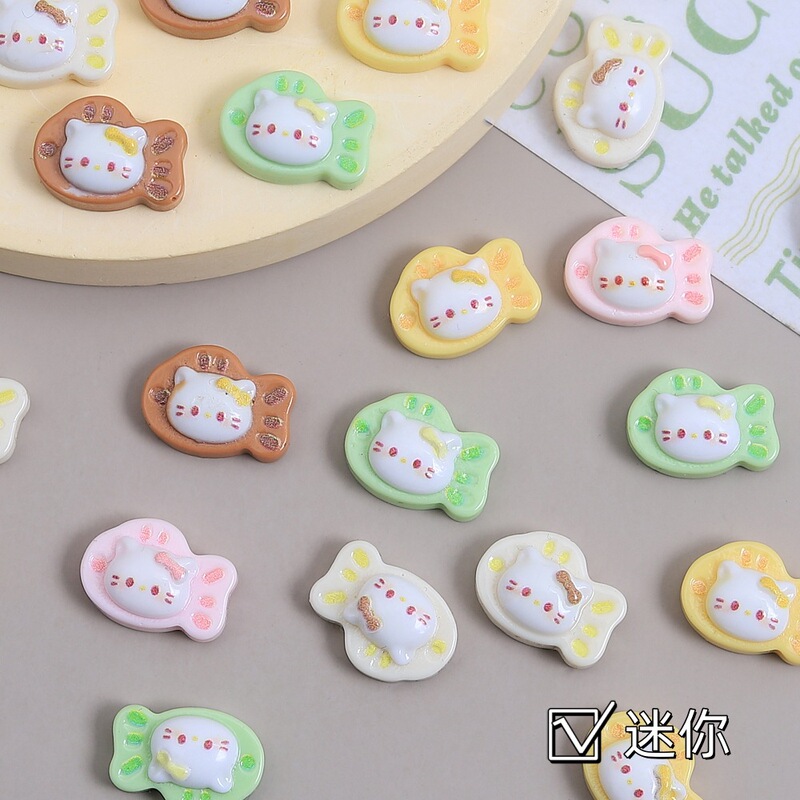 Mini Meow Meow Dried Fish Creative Handmade DIY Cream Glue Accessories Resin Small Parts Jewelry Material Kit Wholesale