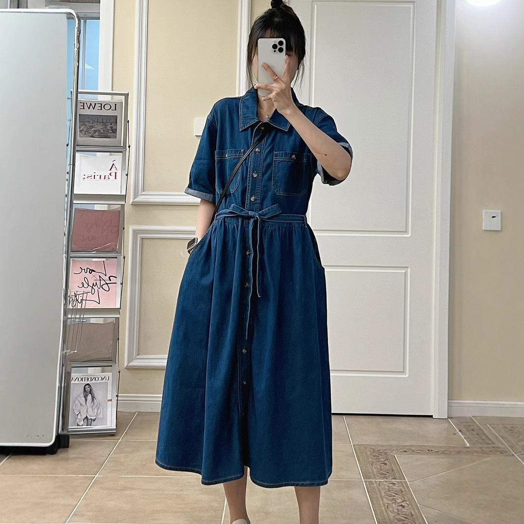 Summer long denim dress