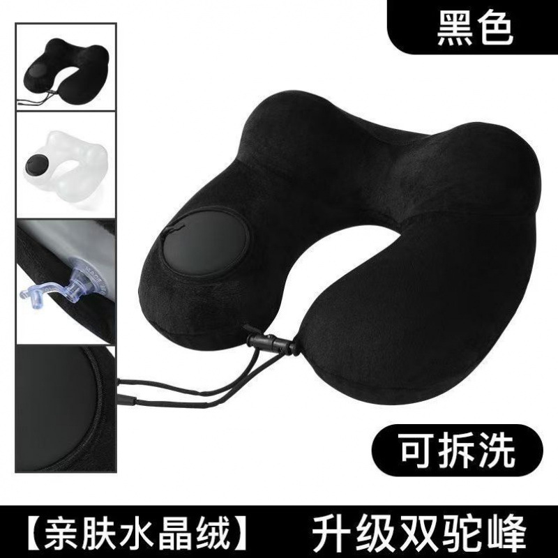 almohada de viaje tipo almohada jorobada presión inflable almohada de cuello portátil vuelo almohada de cuello viaje de negocios almohada de cuello viaje de larga distancia