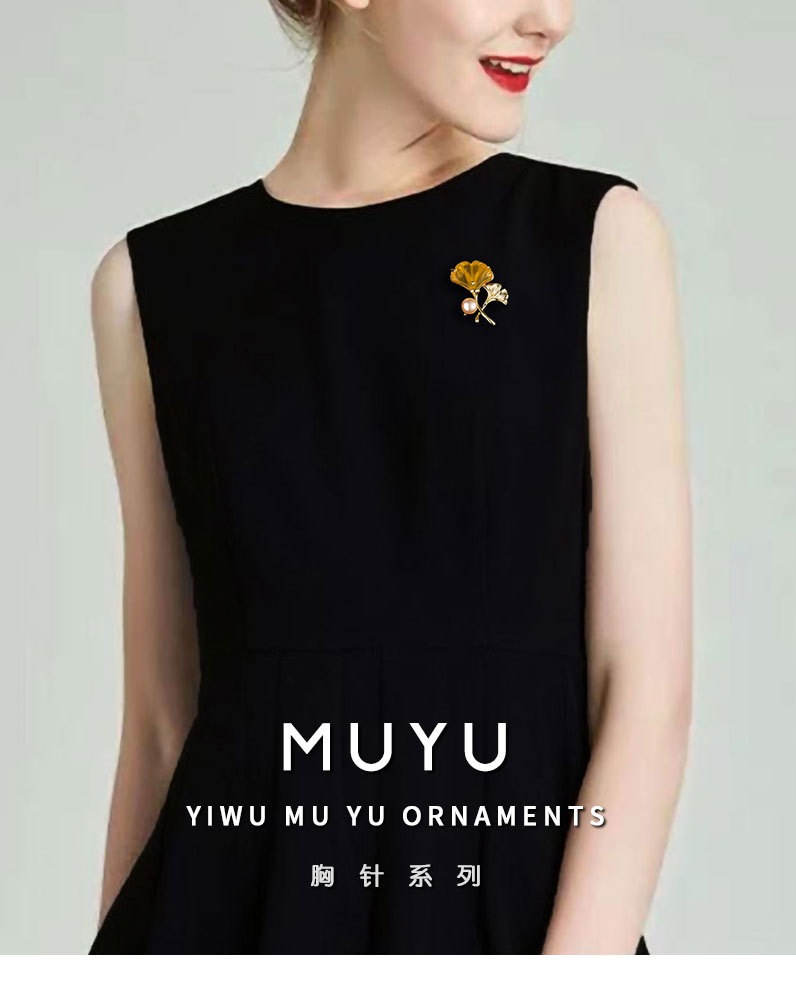 文艺复古银杏叶胸针时尚百搭森系树叶胸花小众新品爆款