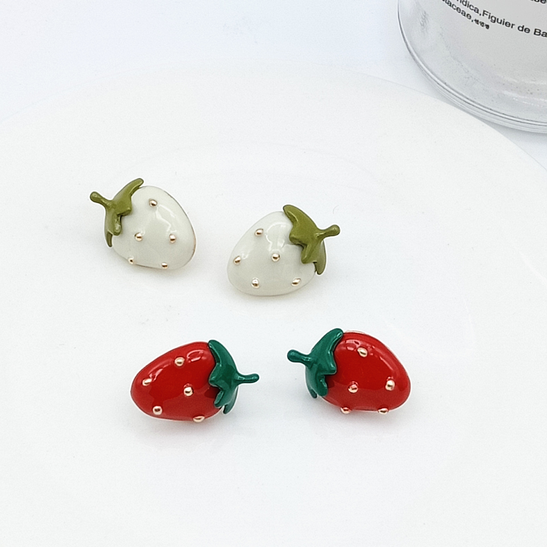 1 Pair Simple Style Fruit Alloy Enamel Womenu0027S Ear Studs