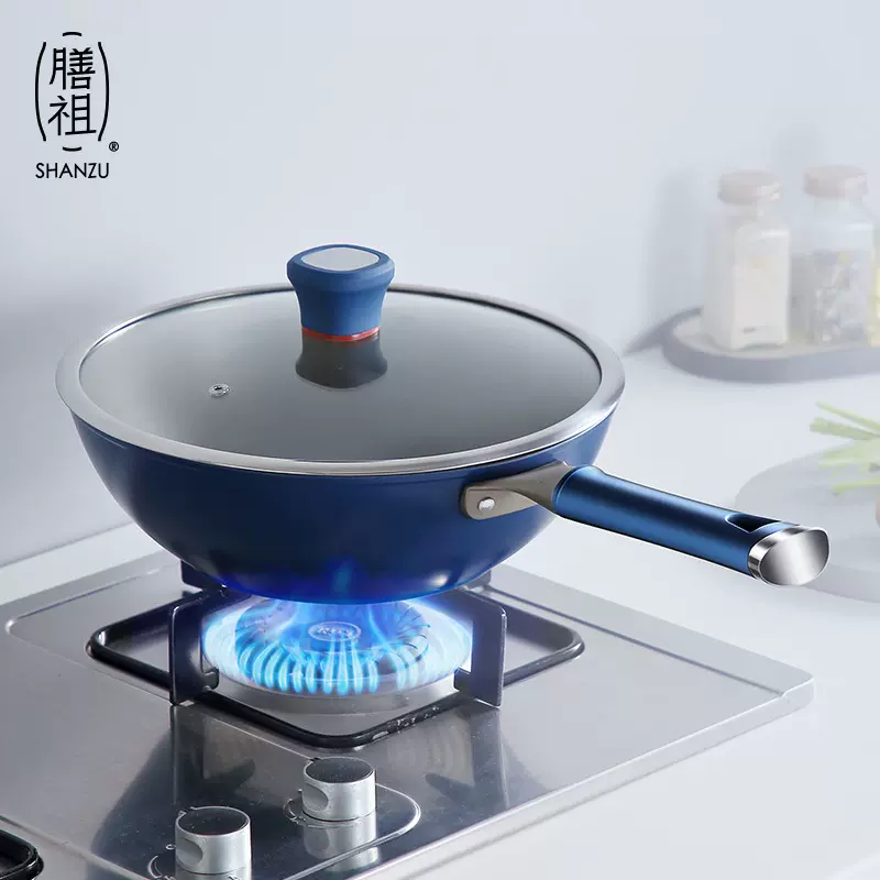 新款高品质钛锅 健康不粘锅有钛炒锅 家用复合底炒菜平底锅升级款