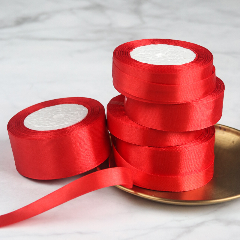 Wedding red ribbon red ribbon car red ribbon wedding supplies ribbon Chinese red packaging ribbon ribbon