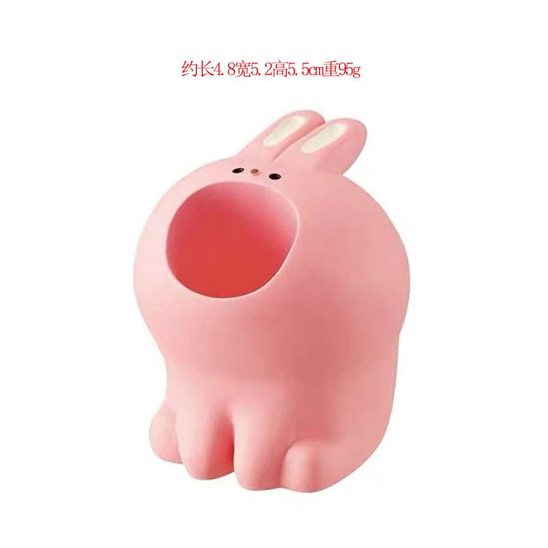 핑크 토끼 펜 홀더(자석 장착 가능)