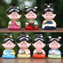 新品国潮古风才女树脂公仔人偶模型创意家居桌面装饰潮玩摆件礼物