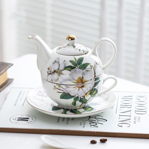 S83V wholesale ceramic flower teapot British flower single pot luxury mother-in-law pot office retro cup and saucer afternoon flower