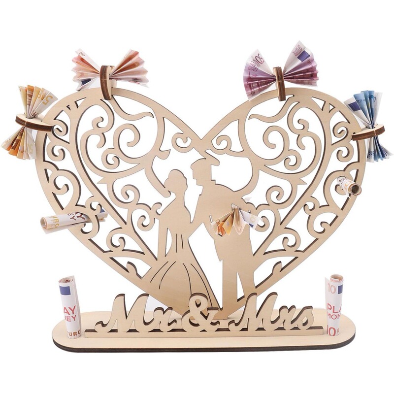 Cross-Border Amazon Wedding Love Ornaments Wooden Crafts Money Gifts Personalized Wooden Crafts Ornaments