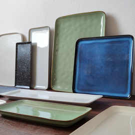 陶瓷托盘收纳盘方盘茶盘水果盘日式商用瓷盘复用果盘盘子微瑕