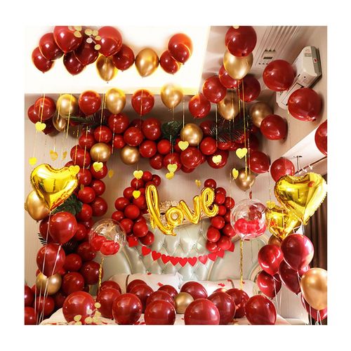 Double-layered wedding balloon set, wedding room decoration, woman and man's wedding proposal, festive wedding supplies wholesale