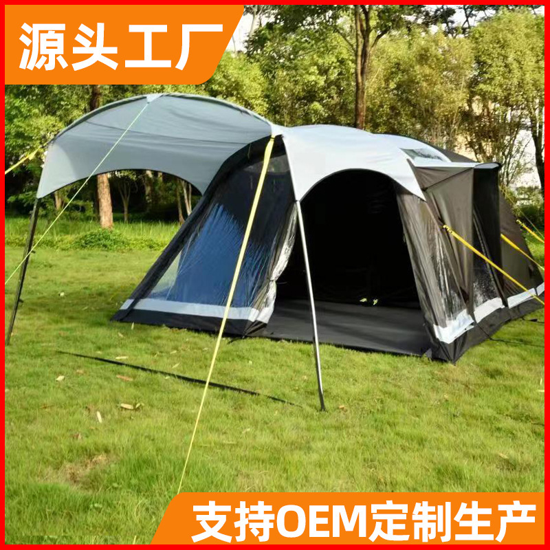 Inflatable Free Construction Portable Tunnel Tent Exquisite Camping Fully Automatic Double Layer Inflatable Camping Equipment Thickened Rainproof