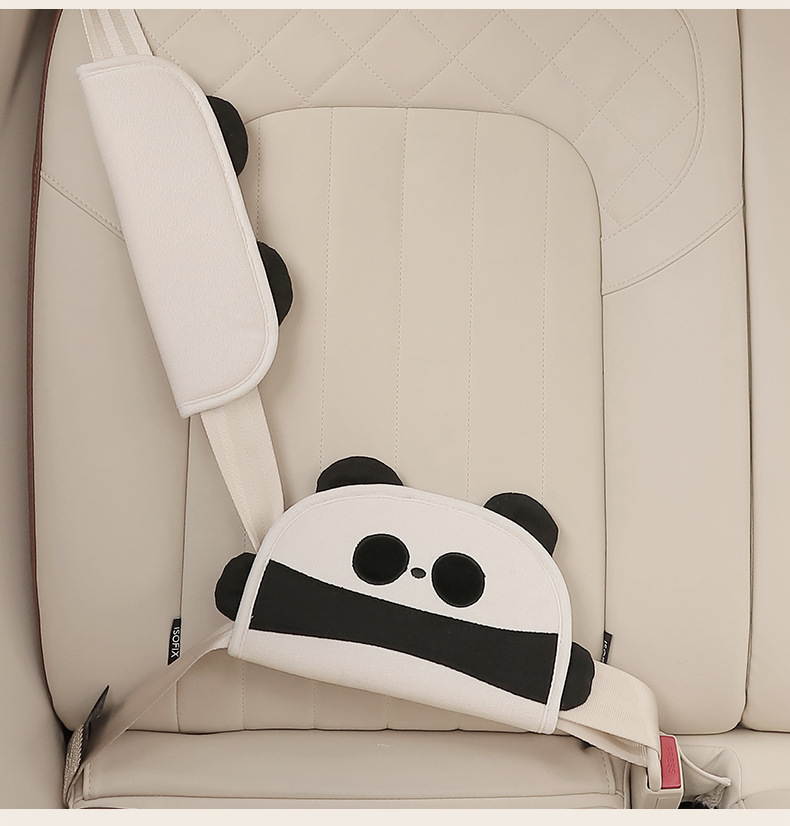 Car child safety belt shoulder pad adjustment holder baby sleeping anti-strangulation neck cute cartoon protective cover