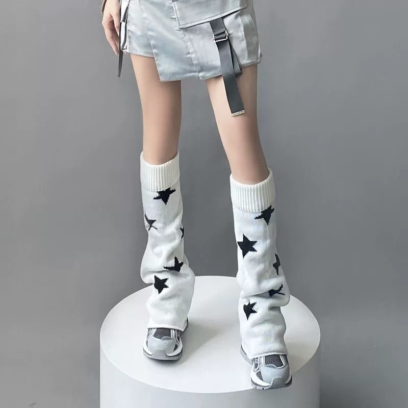 Harajuku Wind Star широкий набор носков Y2K Millennium Hot Girl Packing Socks Aquama Culture Autumn and Winter Personalized Middle Socks thinner