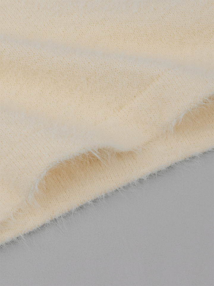 Bộ đầm nữ dài tay kèm áo cardigan cài một hàng nút, chân váy dài vừa — Màu be (mới), Màu trắng chi tiết 37