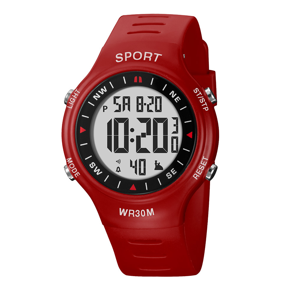 Estudiantes de secundaria y preparatoria cronógrafo deportivo reloj electrónico multifuncional moda alarma luminosa reloj electrónico digital al por mayor