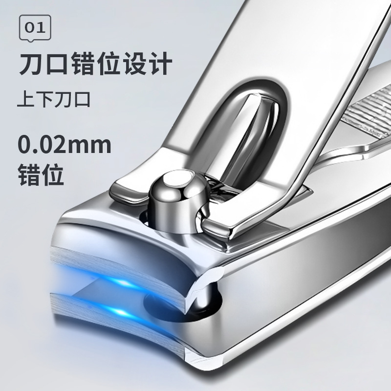 Uña cortadora de uñas un solo hogar al por mayor de acero inoxidable herramientas de manicura de alta gama trincheira de uñas de acero al carbono adulto