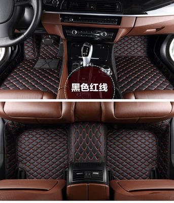 Suitable for Toyota Reiz, Corolla, Camry, Vios, Corolla Altis, Levin, full-coverage car floor mats (Modelə uyğun ayaqaltı) - black-with-red-lines
