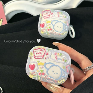 Защитный чехол (Apple AirPods 1/2/3/4/Pro/Pro2/Pro3) — силиконовая накладка в стиле «Line Puppy»
