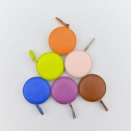 PU圆形卷尺厂家批发皮革卷尺可印 logo测量米尺腰围量衣卷尺