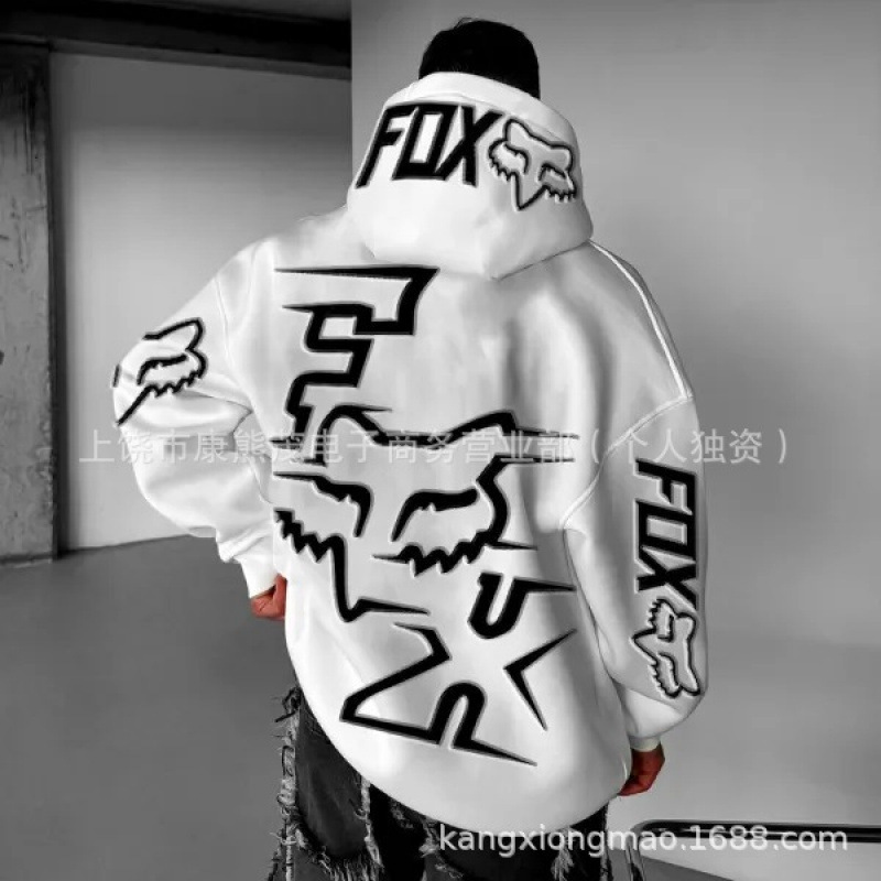 2025秋季新款 爆款热销FOX狐狸跨境潮牌连帽卫衣男女秋冬款连帽衫|undefined