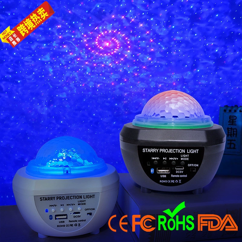 Трансграничная проекционная лампа с водным узором, звездное небо, подарок на Хэллоуин, Bluetooth, музыкальная лампа, атмосферная лампа, звездное небо, лазерная лампа звездного неба