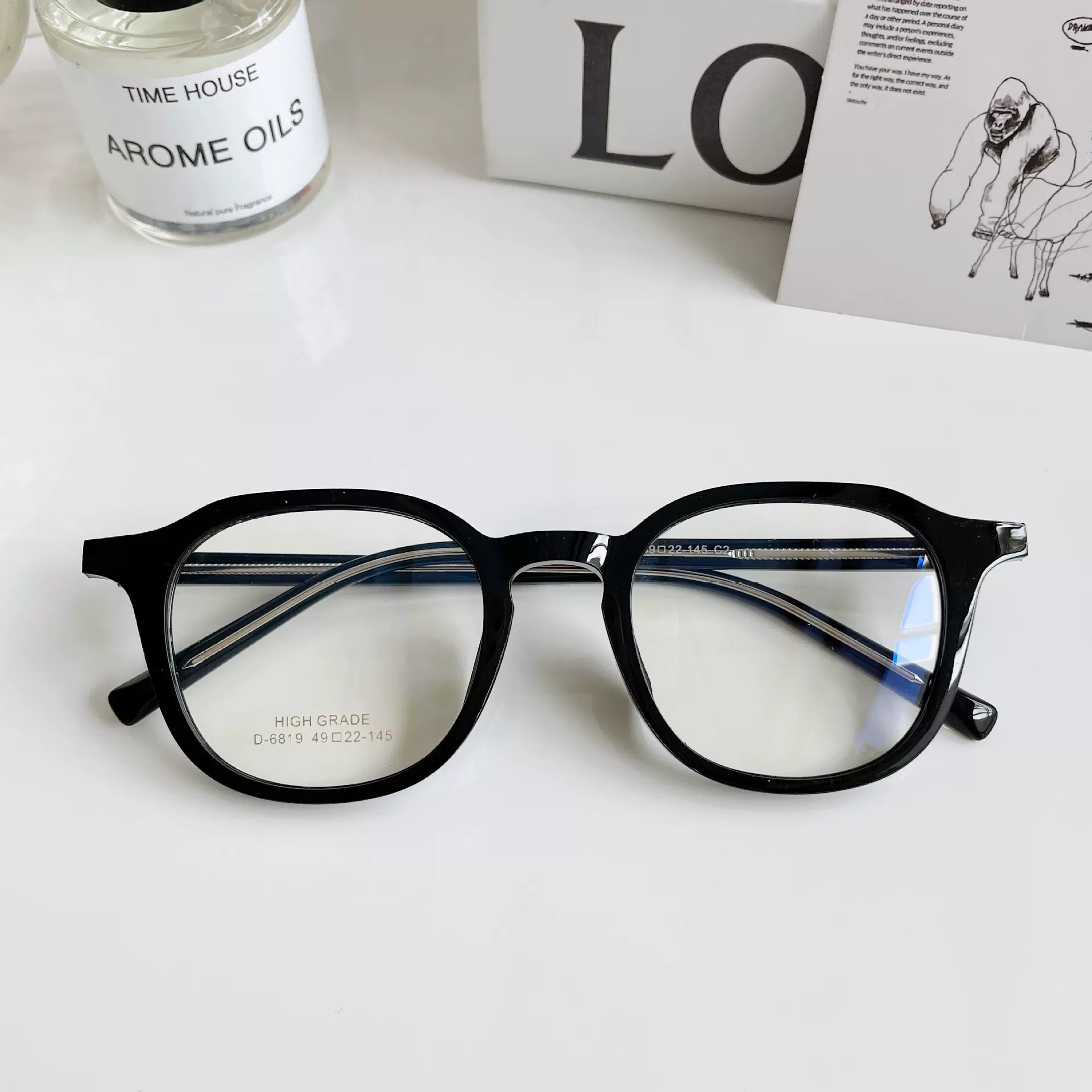 丹阳眼镜板材金属眼镜框复古多边形素颜平光镜批发D6819文艺复古