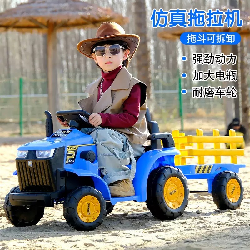 Simulación transfronteriza niño de 1 - 6 años de edad puede sentarse juguete de tamaño grande control remoto con cucharón tractor eléctrico coche de juguete para niños image 4