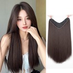 假发片真发一片式黑长直假发增发量无痕接发片u型半头套高温丝