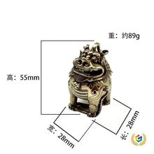 ✅麒麟铜小香炉三足双耳香薰炉带盖子迷你貔貅镂花鼎手把玩圆炉