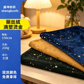 丽丝绒涤纶短绒面料滴塑烫金工艺布服装裙子沙发玩偶箱包布料现货