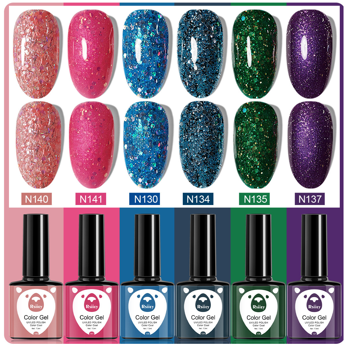 6 colores esmalte de uñas pegamento fototerapia embotellada color popular pintado brillante ojo de gato pegamento UV fototerapia pegamento esmalte de uñas traje de pegamento