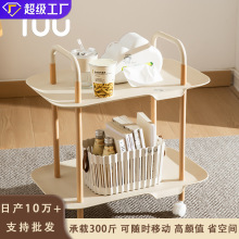小推车家用收纳桌面零食落地储物架厨房卧室卫生间移动多层置物架