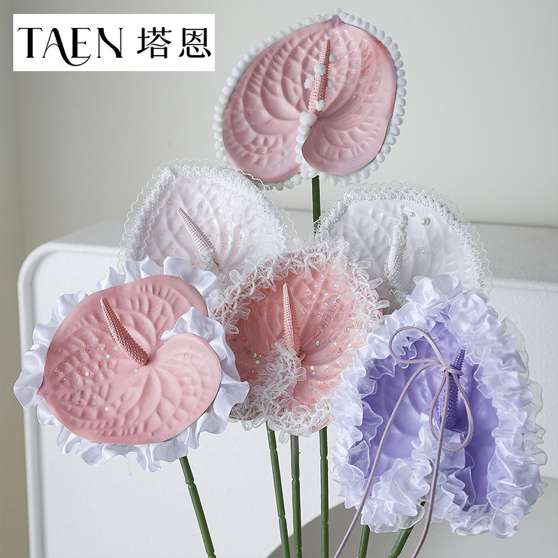 新品褶皱雪纱丝带鲜花束装饰蕾丝花边带diy手工配饰材料花艺缎带|undefined