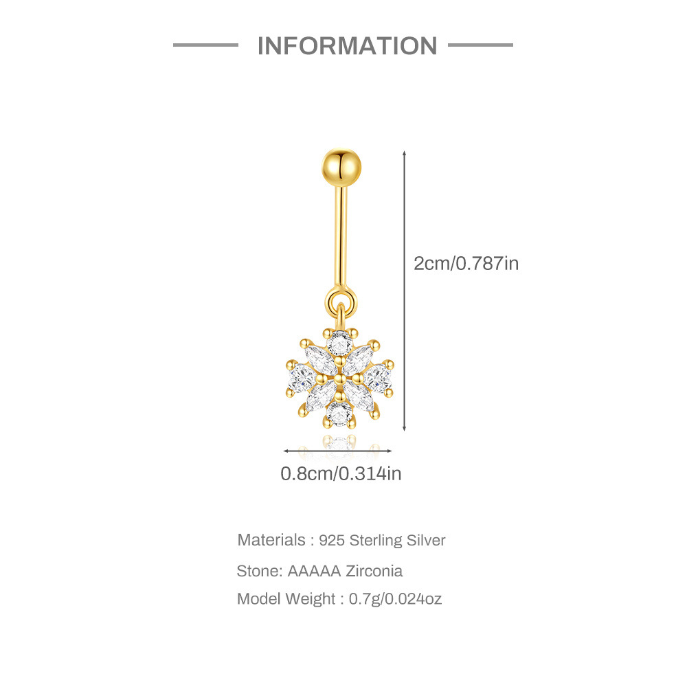 1 Piece Ear Cartilage Rings & Studs Elegant Simple Style Heart Shape Snowflake 925 Sterling Silver Zircon Ear Cartilage Rings & Studs display picture 1