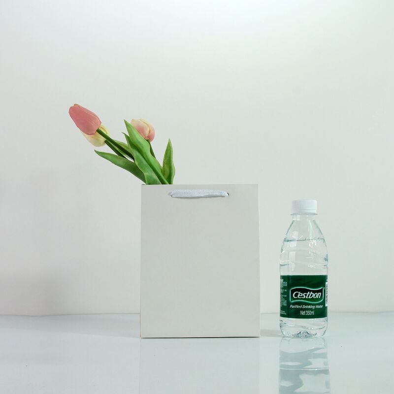 現物卸売り白紙紙純白袋服装店包装袋プレゼント手提げ袋paper tote bag|undefined