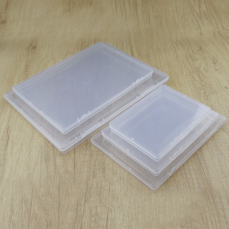 Transparent rectangular plastic box parts jewelry storage box flat stationery packing box empty box Ma yasun wholesale