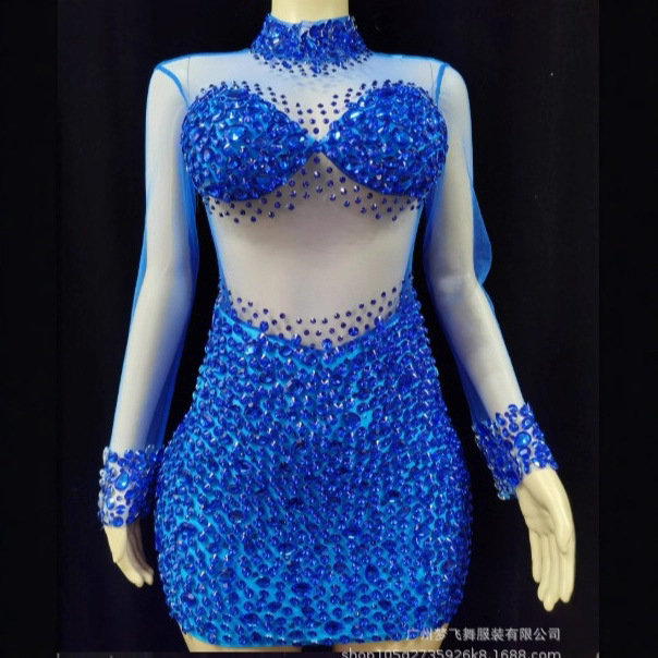 Sparkling Crystal Corset Sexy Transparent Crystal Bodysuit Dance Costume for Women Nightclub Party Sparkling Crystal Corset Sexy Transparent Crystal Bodysuit Dance Costume for Women Nightclub Party