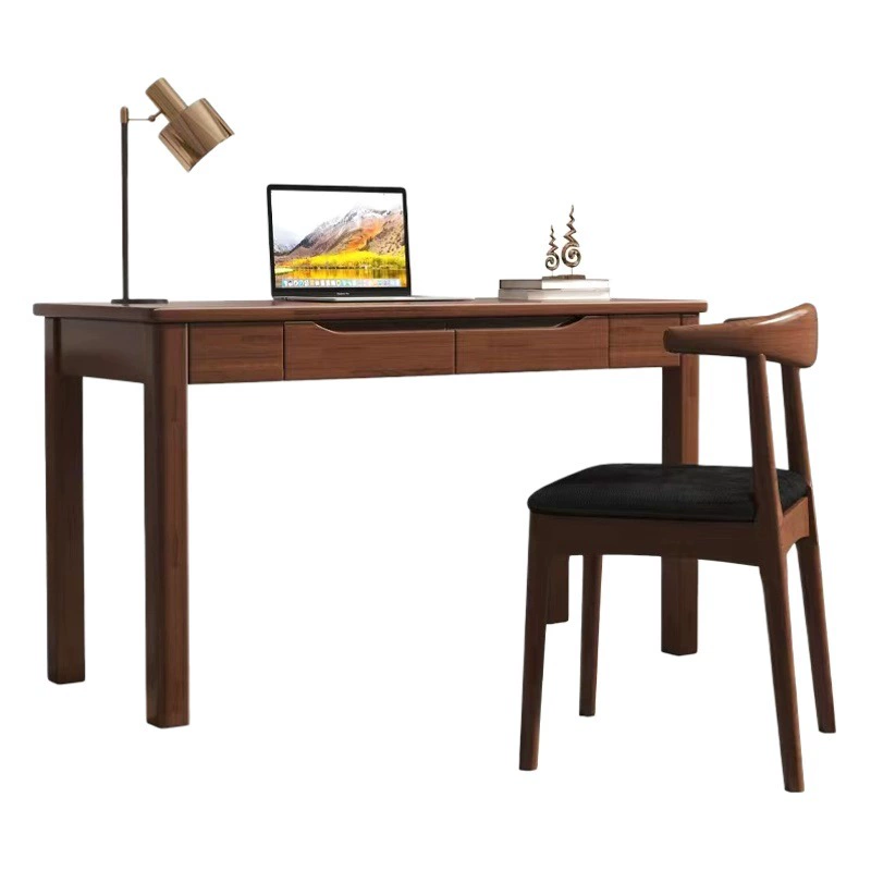 Скандинавский стол и стул из цельного дерева в маленькой квартире, современный простой обучающий письменный стол для учащихся начальной и средней школы, домашний компьютерный стол для спальни
