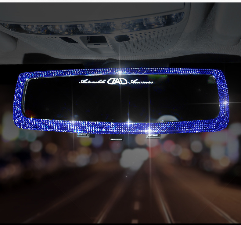 Car Rearview Mirror Decorative Cover, Cute Korean Diamond-Encrusted Car Supplies Mirror Cover, Car Reversing Mirror Decoration Collection