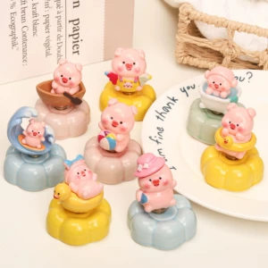 Jingdezhen Ceramic Base Water Park Pig DIY Ornament Stress-Relief Desktop Car Decoration
