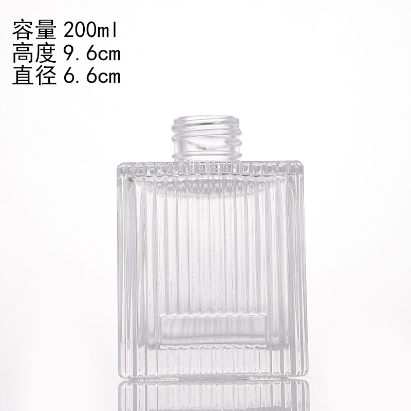 Botella de fragancia cuadrada vertical botella de perfume decoración para el hogar decoración botella de fragancia de vidrio botella de fragancia