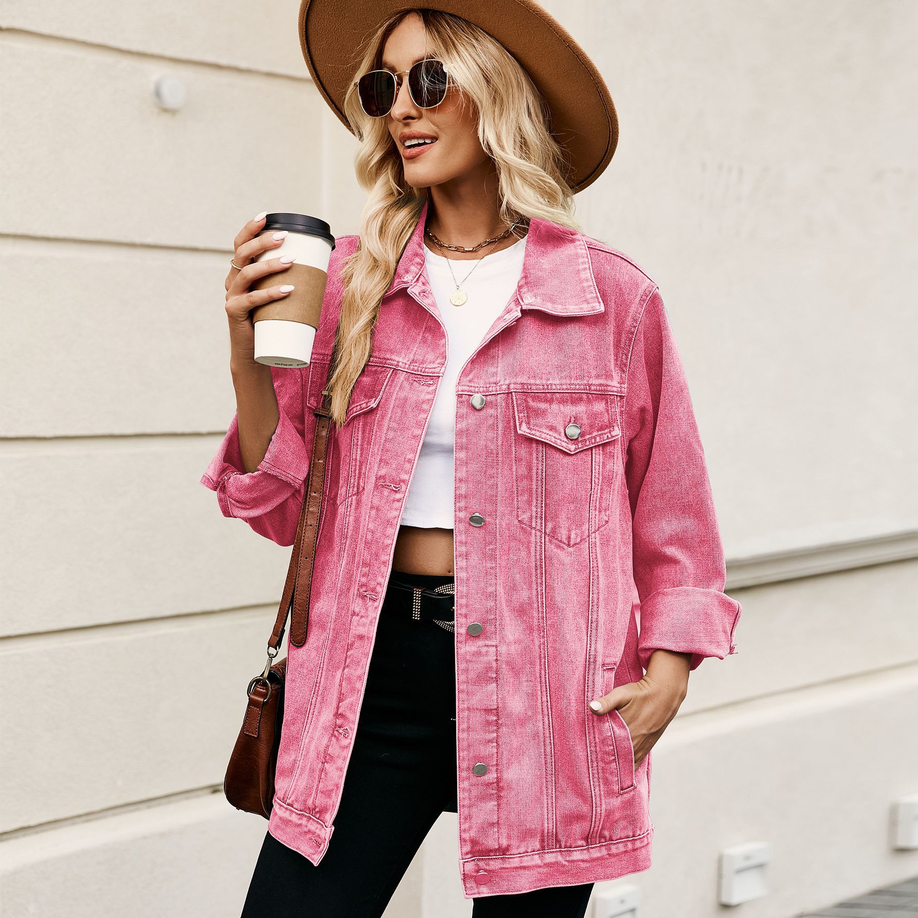 Abbigliamento da donna nuovo versatile classico retrò classico giacca di jeans larga_voghion.com