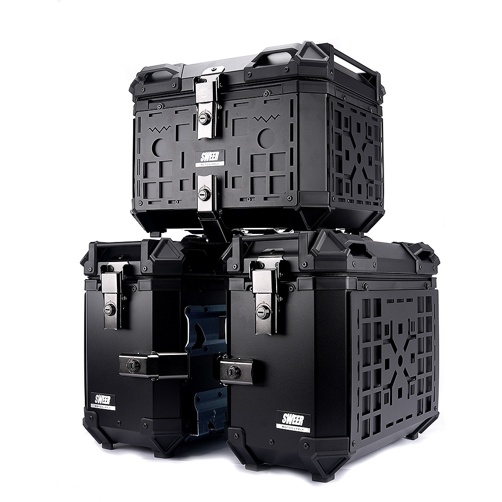 28L/35L motorcycle aluminum alloy side box universal waterproof anti-collision trunk aluminum alloy quick release three boxes
