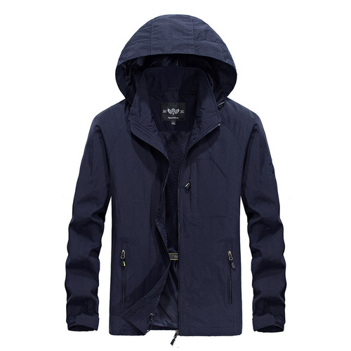 Men's Loose Fleece Jacket Outdoor Sports Windproof Jacket for Spring and Autumn, Size 7868