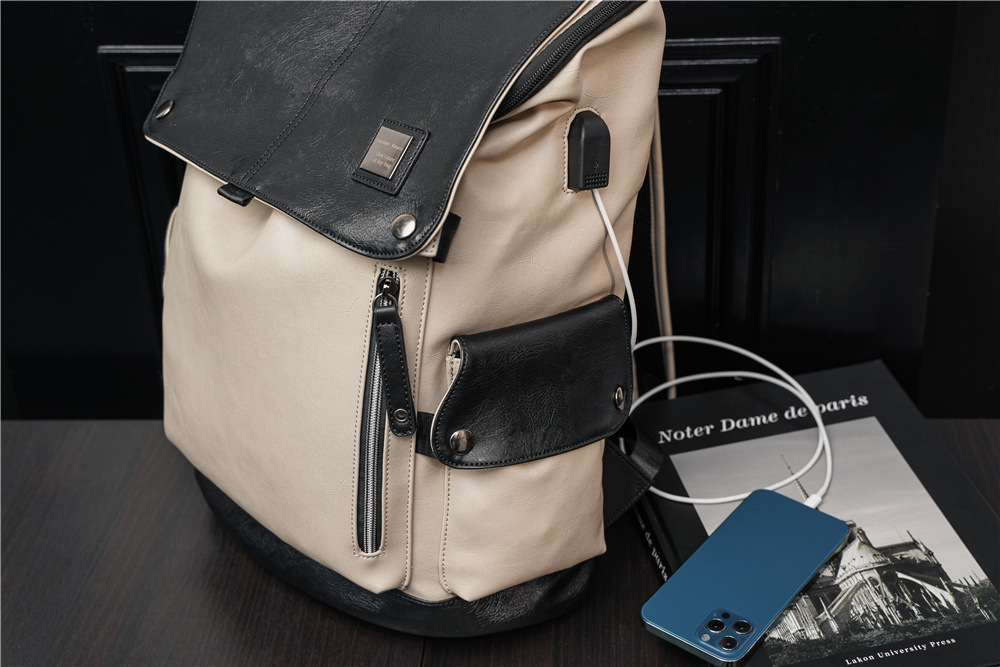 Mens Fashion Backpack Trendy Leisure Travel School Bag For Students_voghion.com