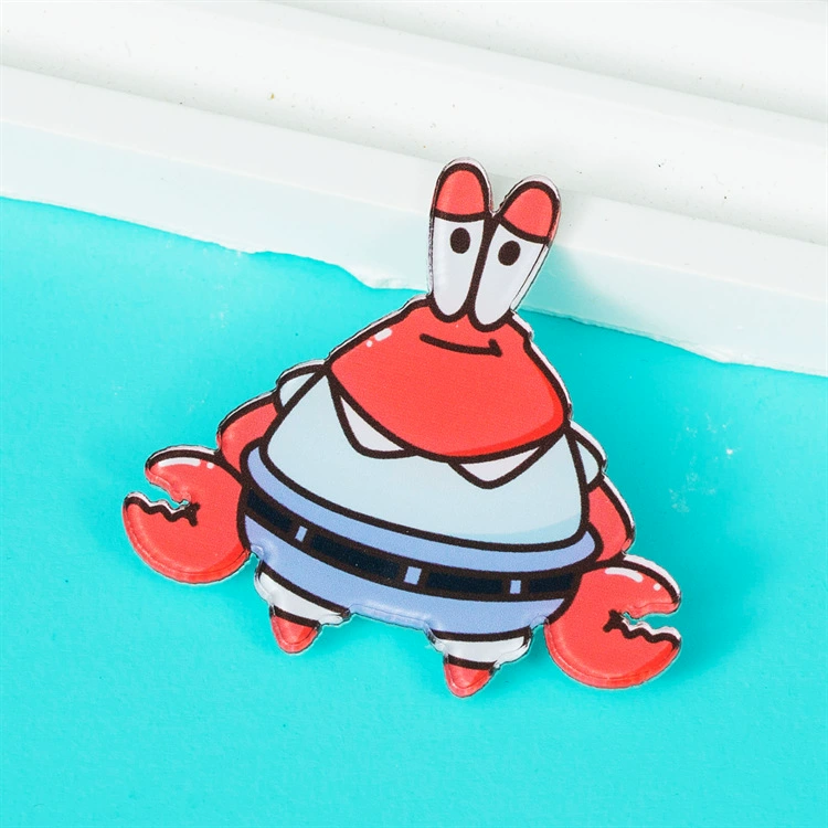 Brand cartoon sponge children's acrylic brooch, badge, bag accessory, pin, pendant, Birthday gift