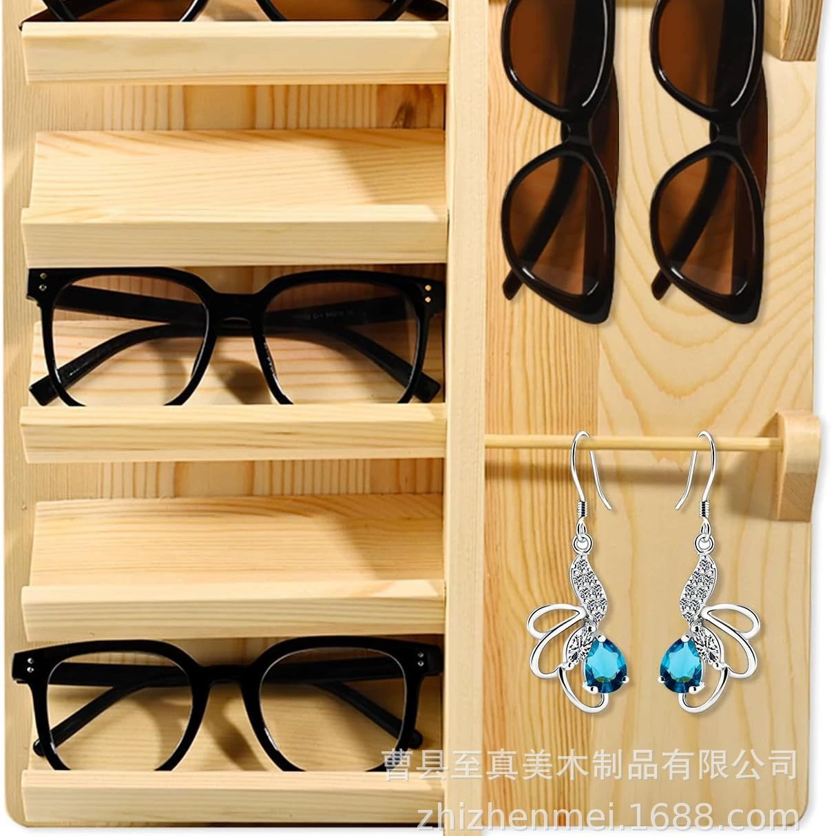 Деревянные трехслойные очки солнцезащитные очки держатель для хранения ожерелья держатель для хранения подвесных солнцезащитных очков