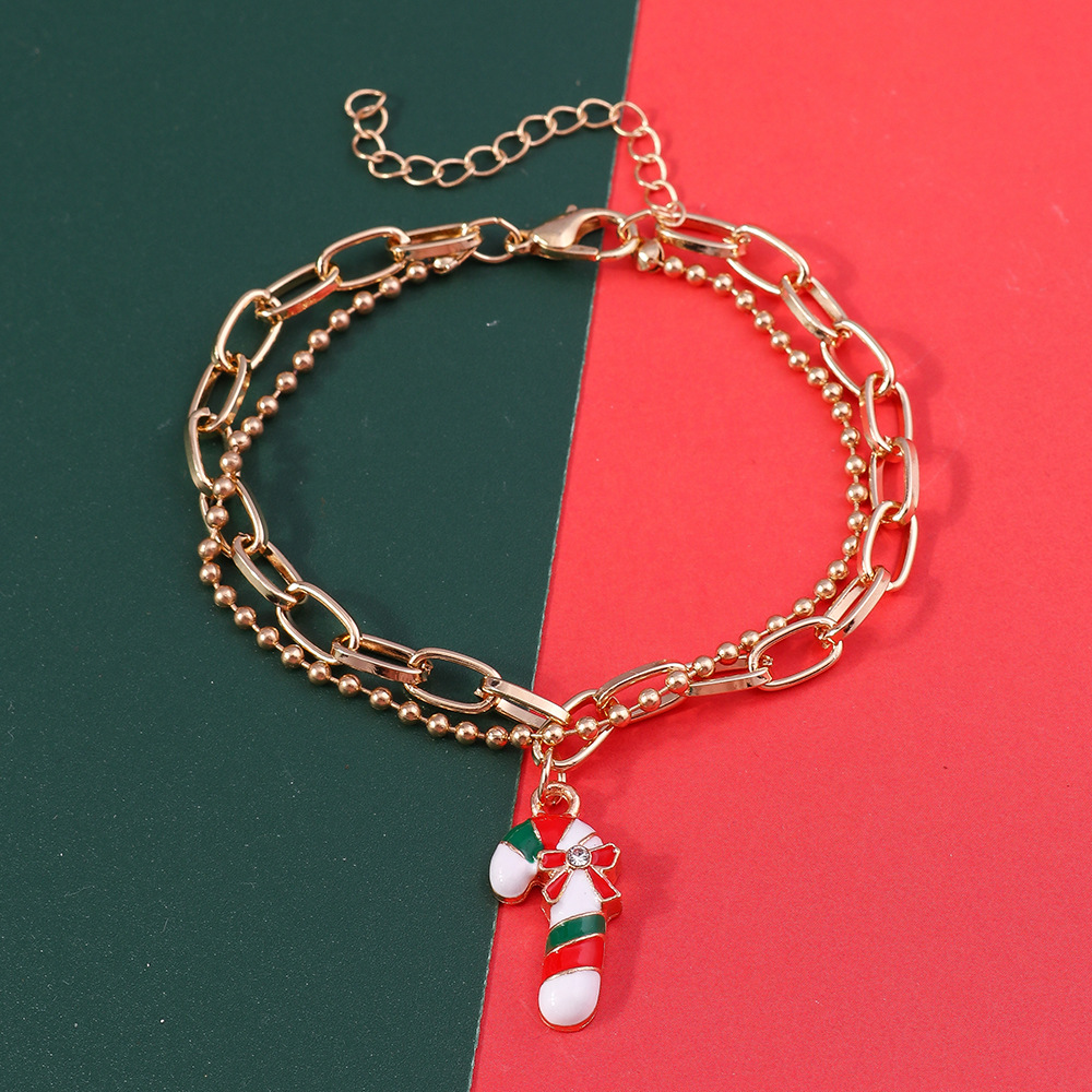 11g Weight Alloy Pendant Material Bracelets Classification Alloy Chain Material 1 Piece Quantity Holiday, Party Occasion Alloy Material Christmas Festival Christmas Tree, Santa Claus Pattern Women's Gender Enamel Design Cute, Simple Style Style Cute Simple Style Christmas Tree Santa Claus Alloy Chain & Link Bracelets Christmas Wholesale 26