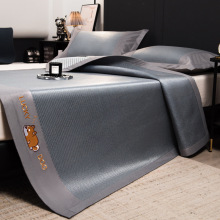 夏季凉席冰藤席三件套空调席简约款可折叠可机洗水洗席子床上用品