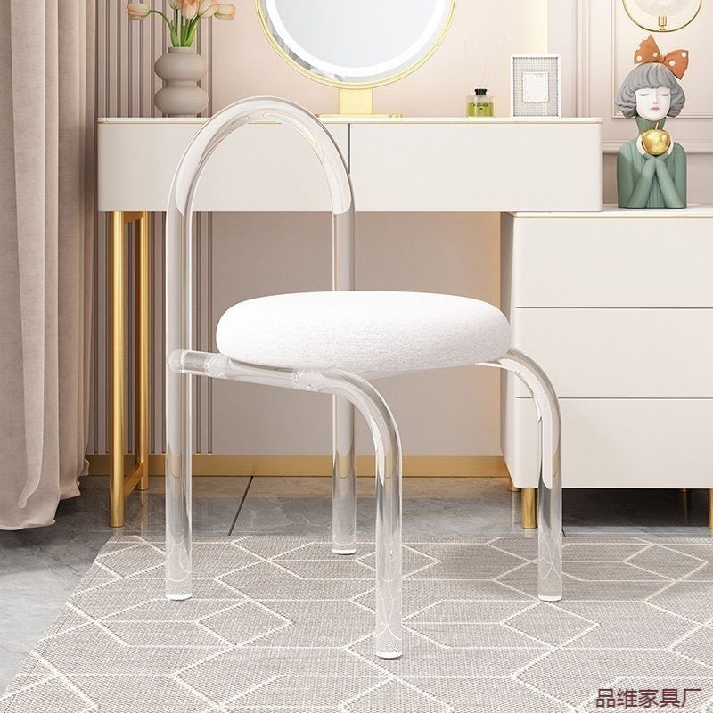 Nuevo tipo de silla de maquillaje de lujo ligero hogar dormitorio respaldo silla de almacenamiento silla de maquillaje